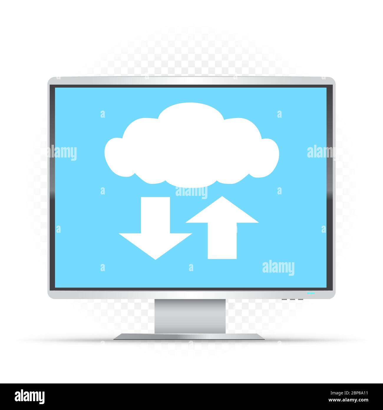 panneau de surveillance de l'ordinateur et de service cloud Illustration de Vecteur