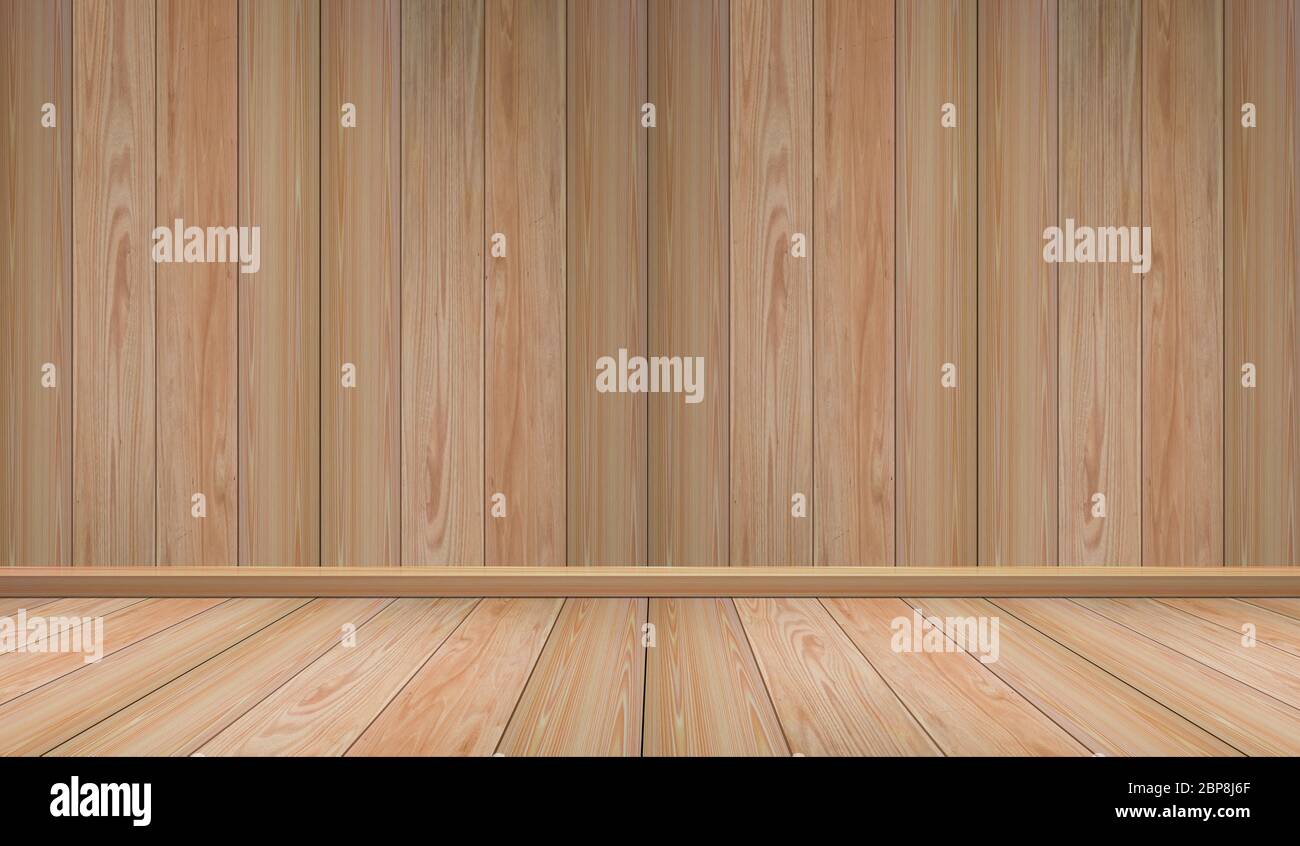 mur en bois et perspective de la texture du plancher en bois. Intérieur concept de style vintage Banque D'Images