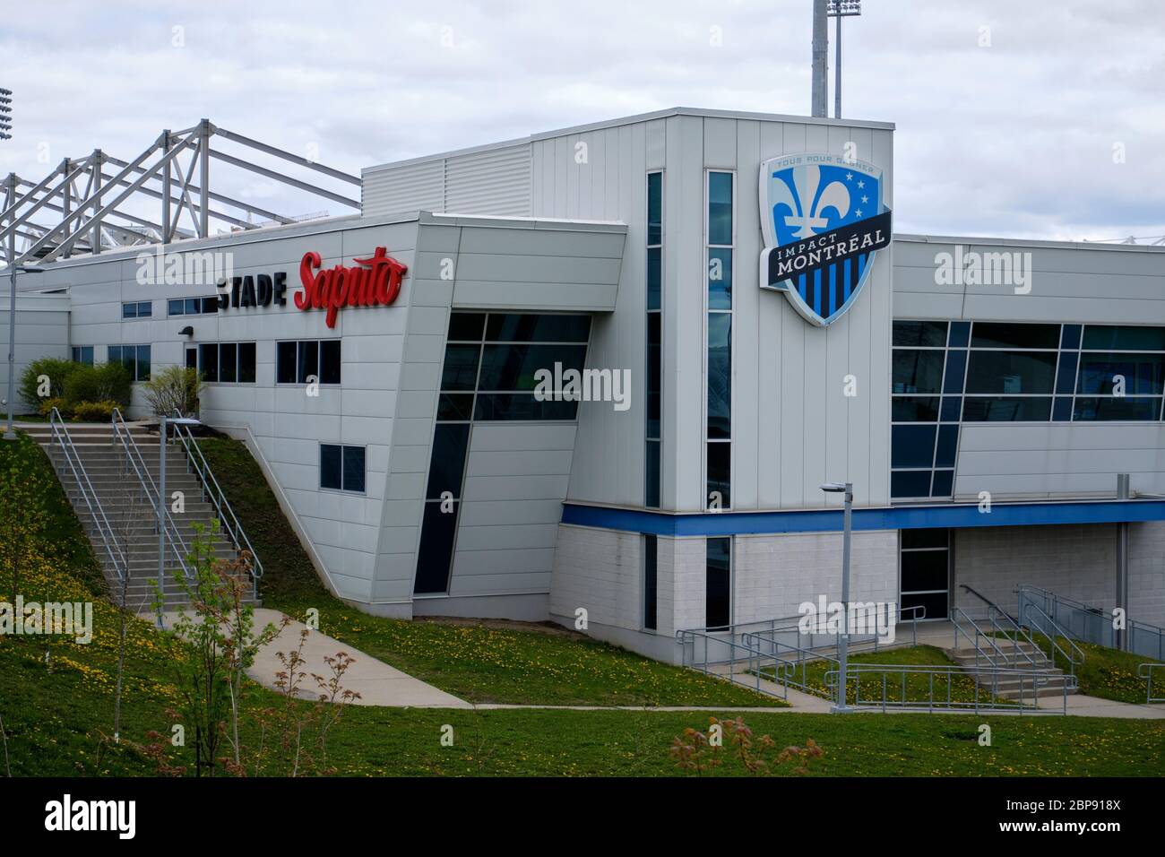 Entrée du stade Saputo à l'extrémité est Montréal, Canada. Banque D'Images