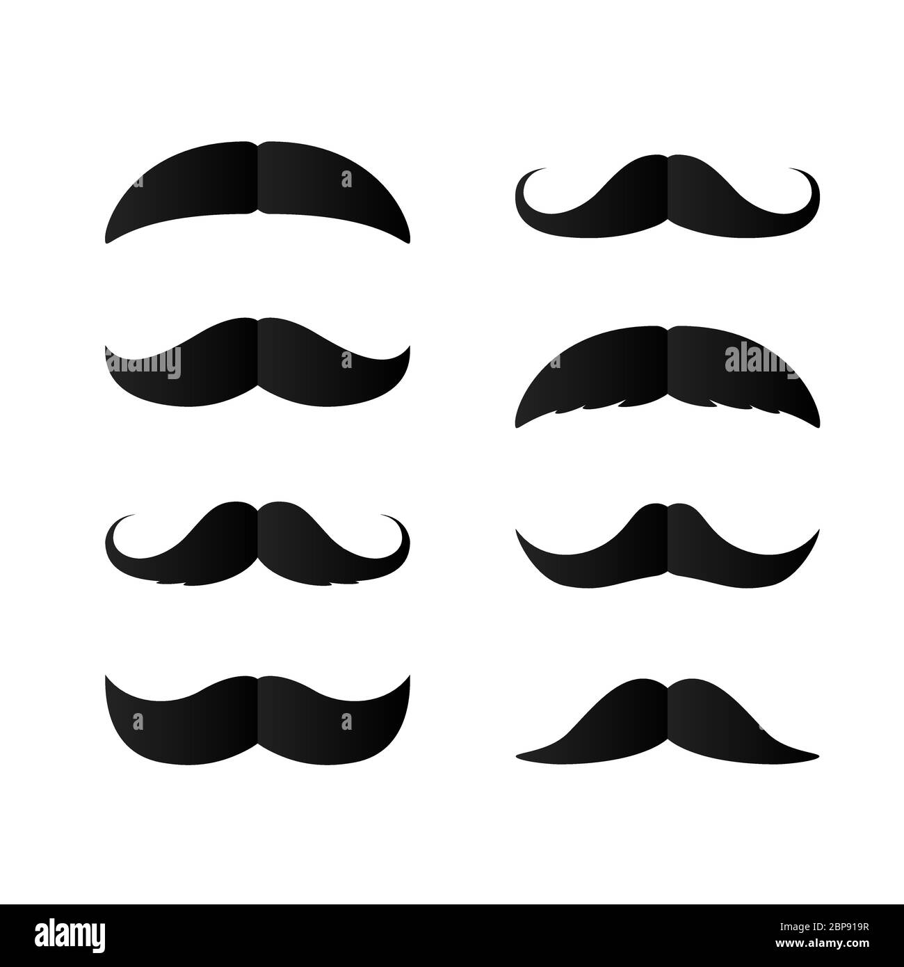 Jeu de moustaches en papier. Silhouette noire de moustaches. Élément décoratif de fête des pères. Vecteur isolé Illustration de Vecteur