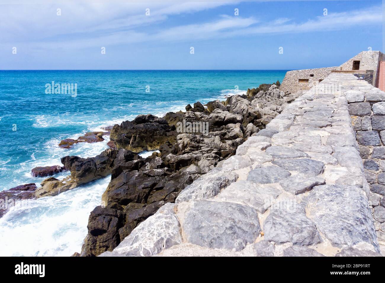 Panorama de la côte de Cefalù en Sicile, Italie Banque D'Images