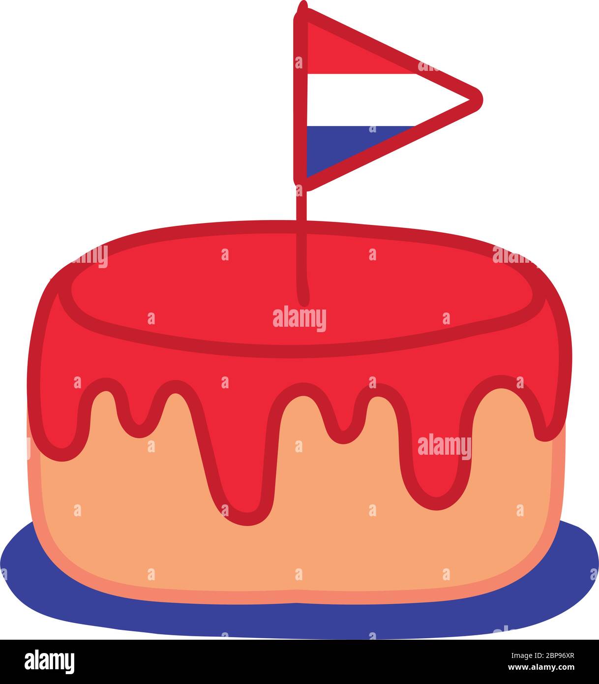 Drapeau De France En Gateau Main Dessin Icone De Style Image Vectorielle Stock Alamy