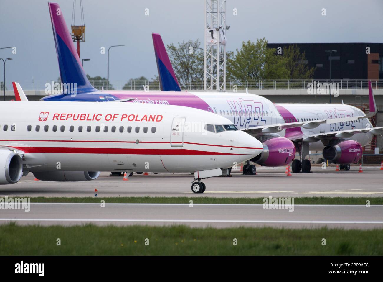 Le Boeing 737-800 NG du gouvernement polonais a nommé Marszalek Jozef Pilsudski PLF110 à Gdansk, en Pologne. 12 mai 2020 © Wojciech Strozyk / Alamy stock photo Banque D'Images