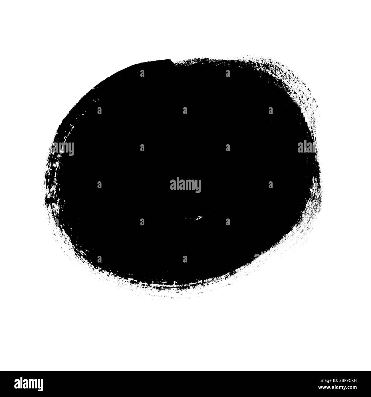 Modèle Abstrait ronde pour le texte. La main peinte à la gouache. La texture de la brosse. Châssis contrastées en noir pour les invitations de mariage, cartes, poster Banque D'Images