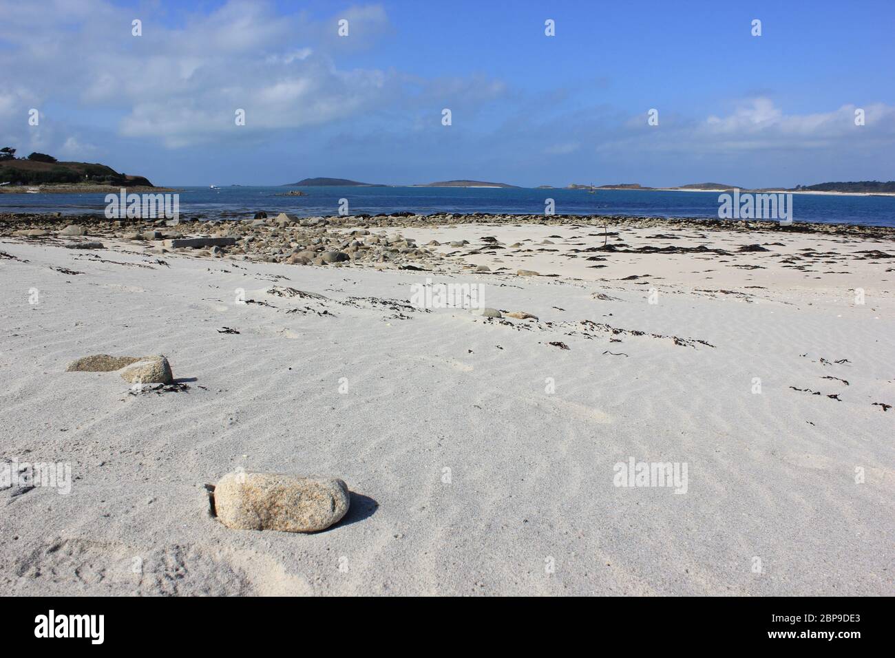 Plage de sable blanc anglais Banque D'Images