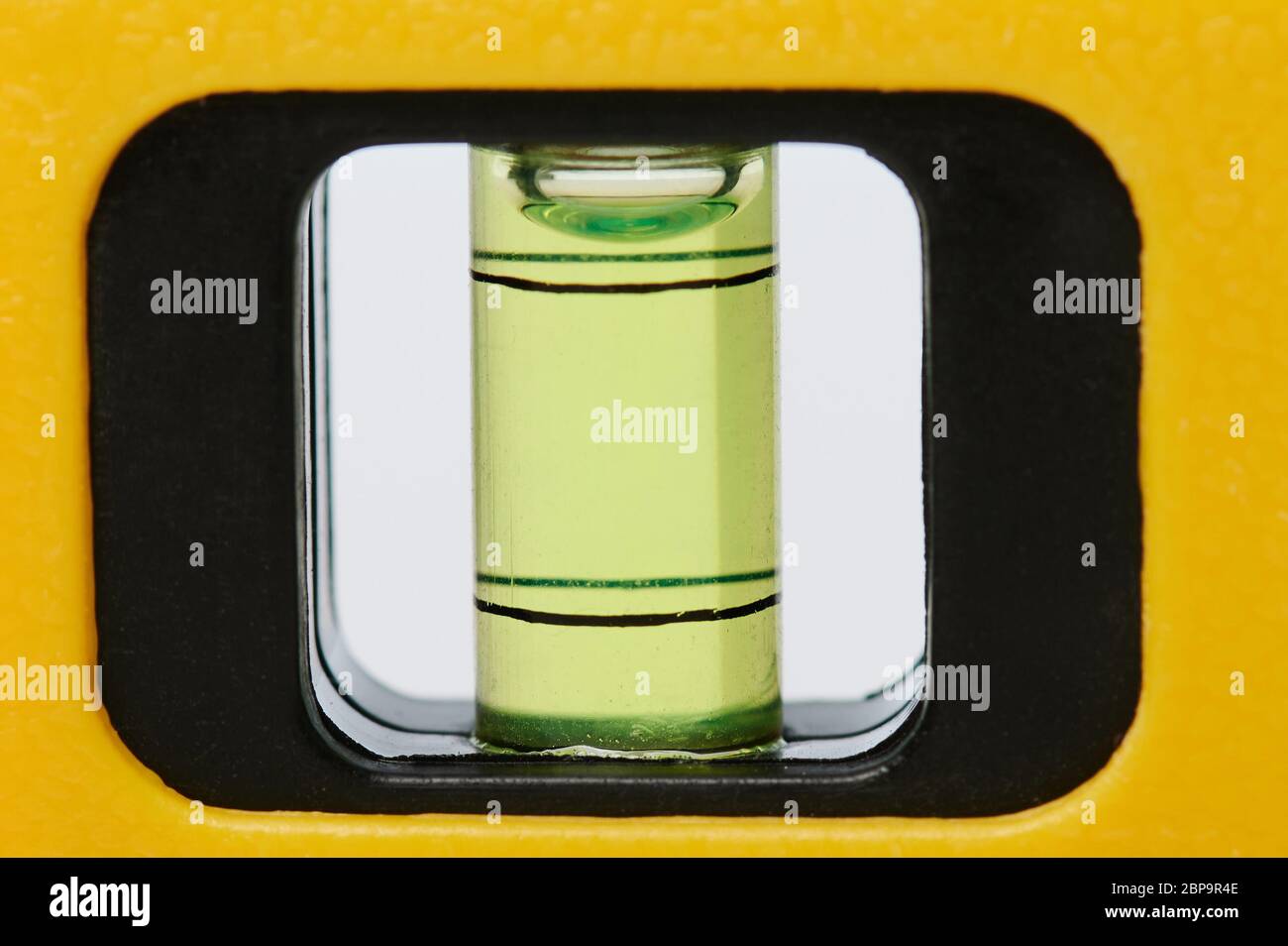 Outil à niveau à bulle vertical vue rapprochée de l'instrument Banque D'Images