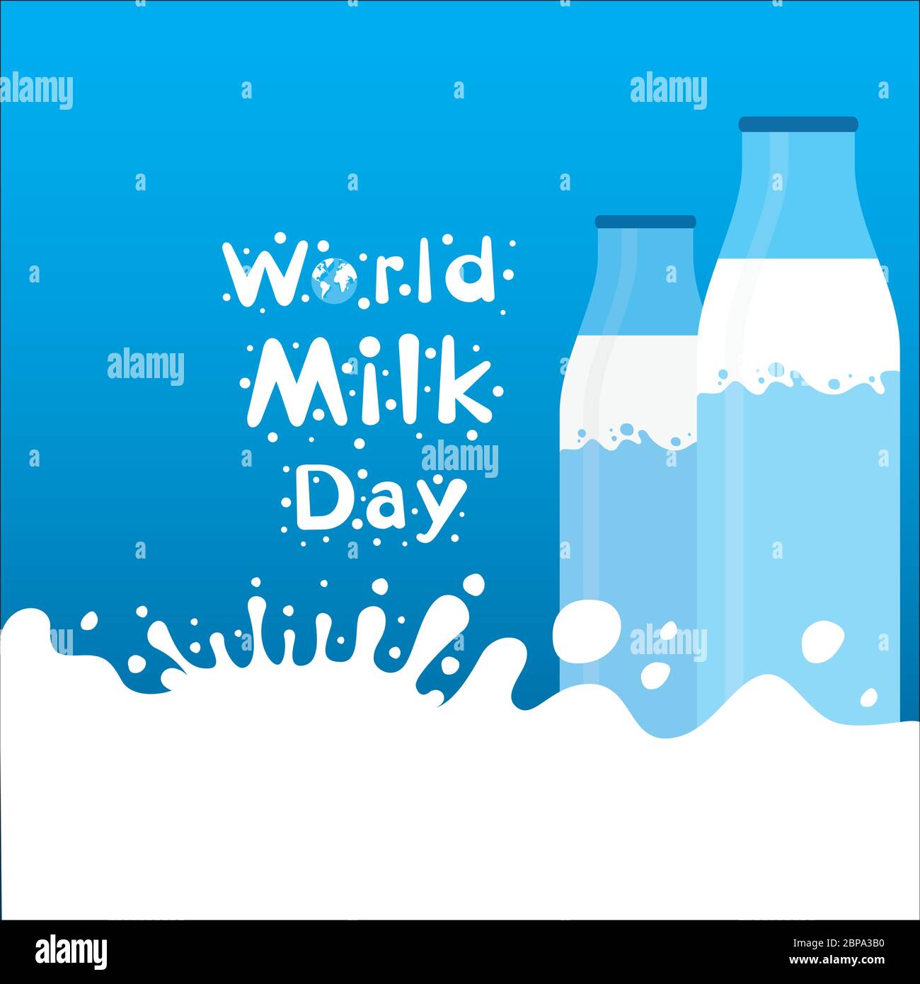 salutation ou bannière de la journée mondiale du lait. célébrez le 1er juin de chaque année Illustration de Vecteur
