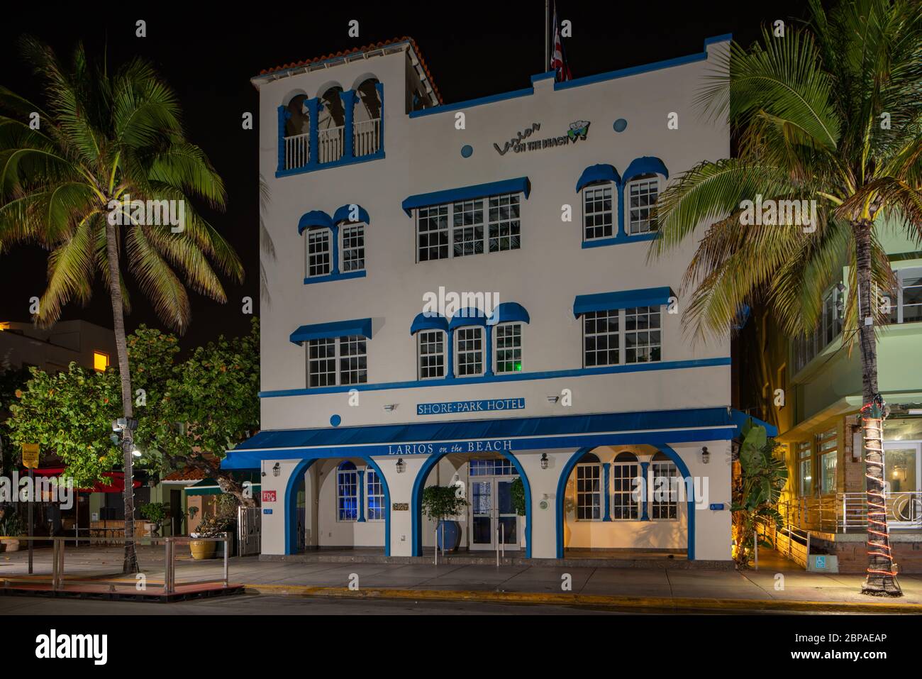 Shore Park Hotel Ocean Drive ferme la pandémie de coronavirus Covid 19 Banque D'Images