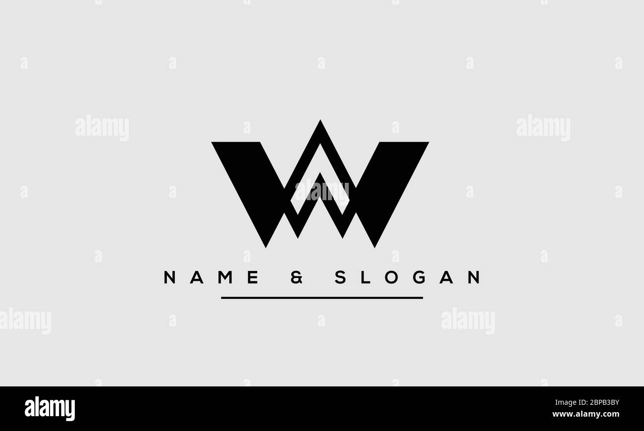 Lettre abstraite W, monogramme du logo WW Illustration de Vecteur