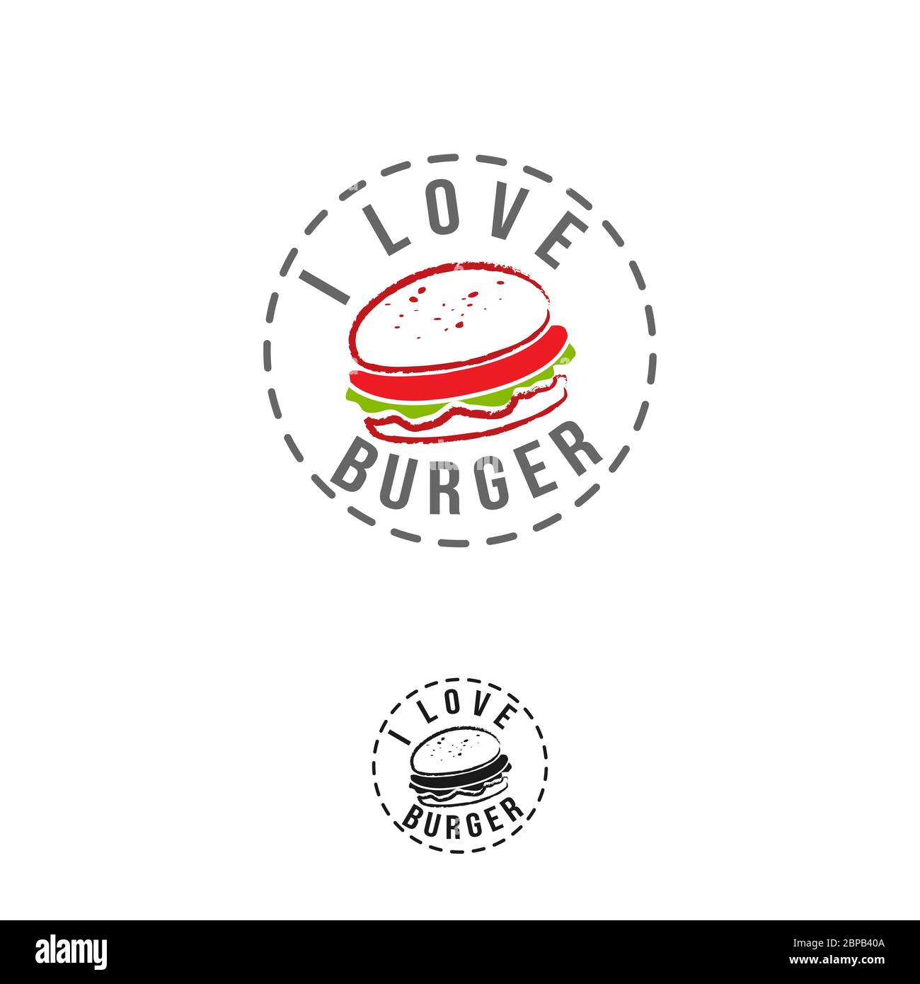 Étiquette de hamburger vintage Vector. Illustration de fast food monochrome dessinée à la main. Idéal pour les éléments de logo, d'affiche, d'icône, d'autocollant ou d'étiquette. Illustration de Vecteur