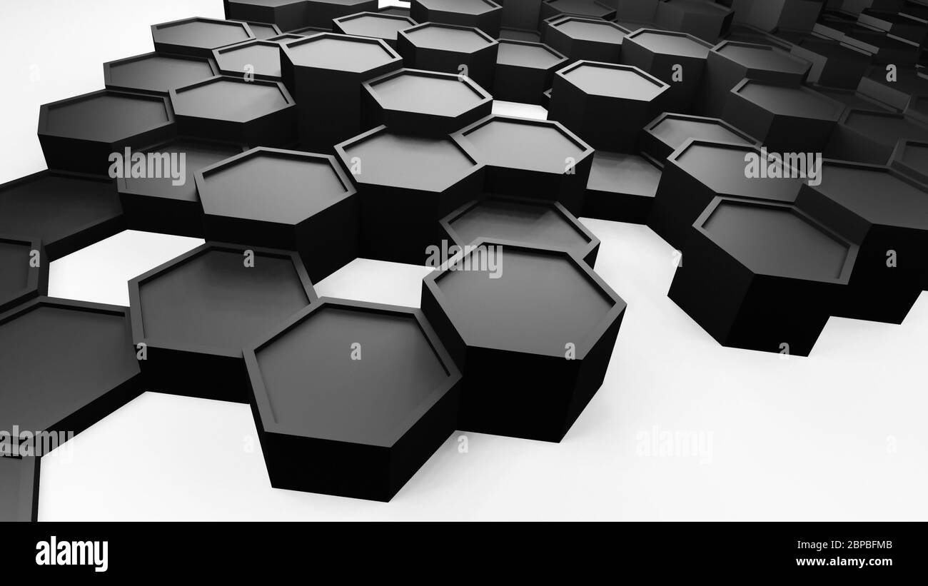 Arrière-plan multicolore abstrait, hexagons ou nid d'abeilles, rendu 3D avec dégradé de couleurs, papier peint hexagonal, dessin d'illustrations géométriques en 4K Banque D'Images