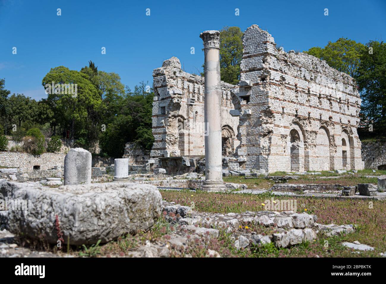 Les ruines de Cemenelum, à l'extérieur de Nice, en France Banque D'Images