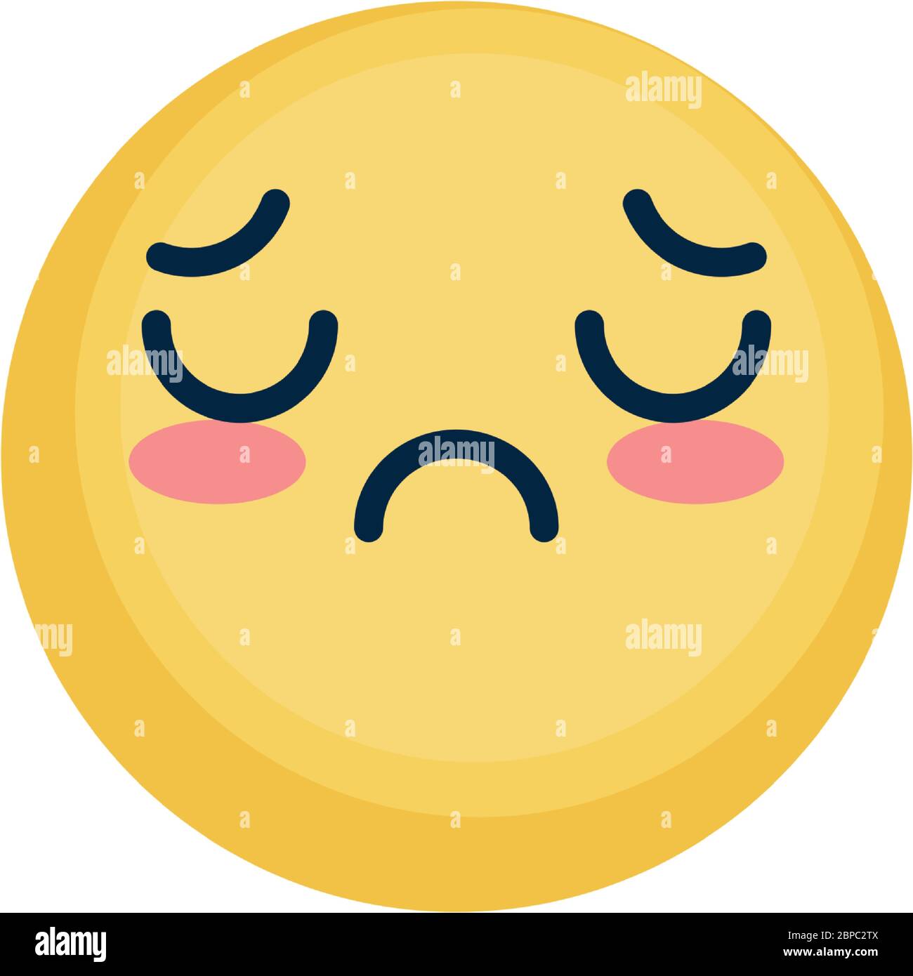 icône de visage emoji triste sur fond blanc, style plat, illustration vectorielle Illustration de Vecteur