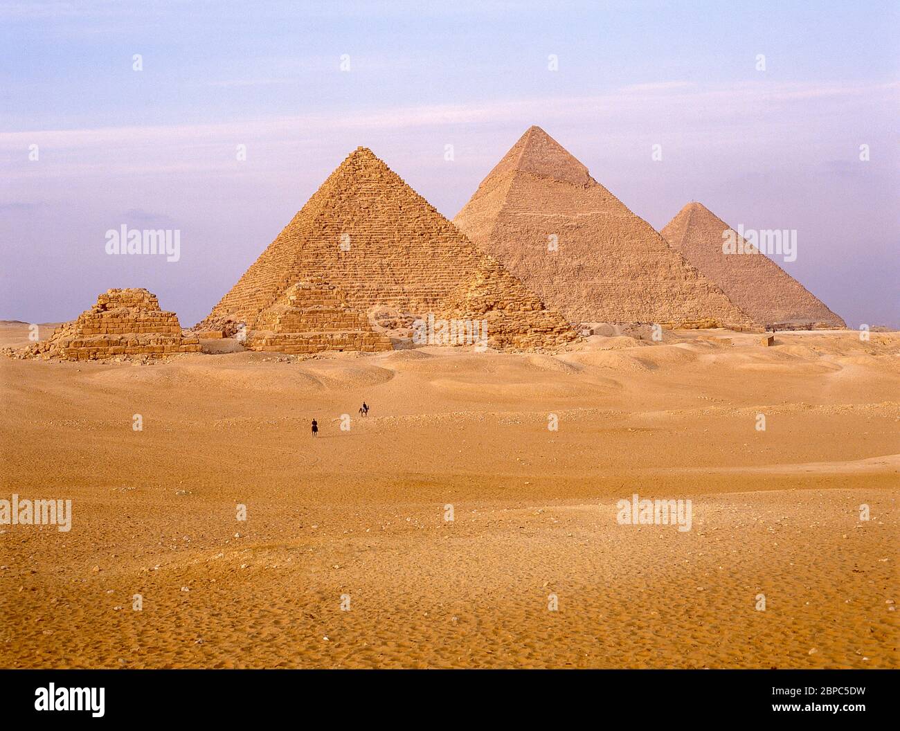 Les grandes pyramides de Gizeh, Gizeh, Govergate de Gizeh, République d'Égypte Banque D'Images