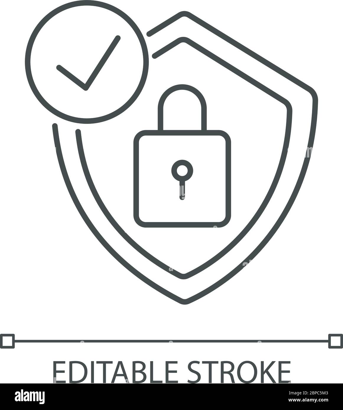 Icône linéaire Perfect pixel antivirus Illustration de Vecteur