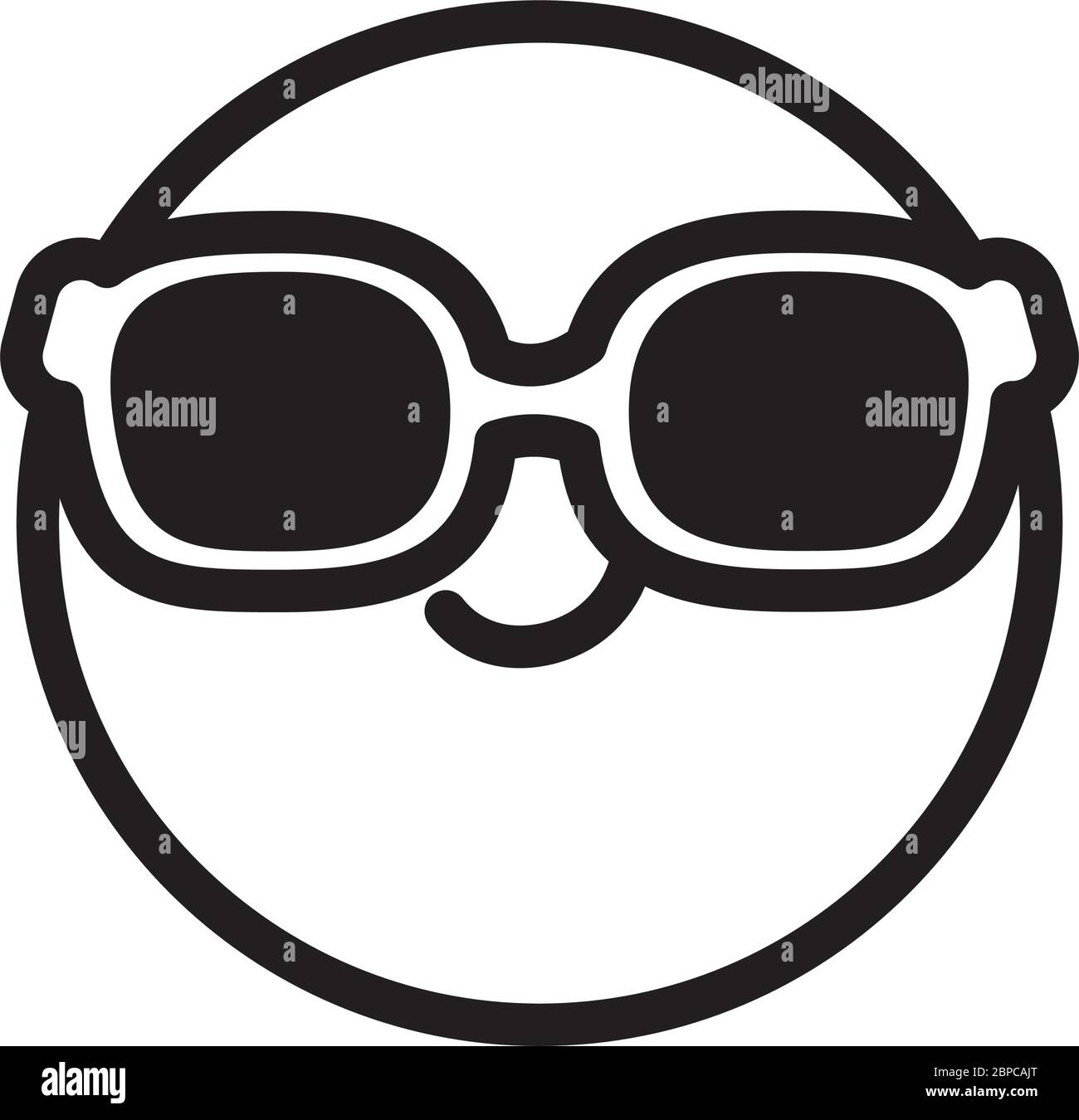 émoticône de lunettes de soleil Banque d'images noir et blanc - Alamy