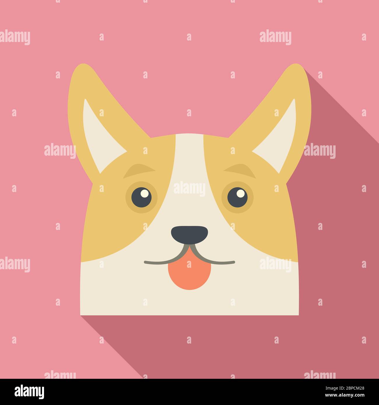 Icône chien corgi adorable. Illustration plate de l'icône vecteur chien de corgi pour la conception de Web Illustration de Vecteur