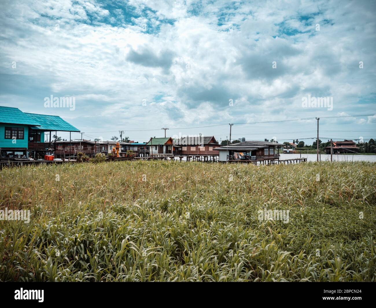 Village traditionnel thaïlandais près de Bangkok. Ko Kret, Thaïlande Banque D'Images