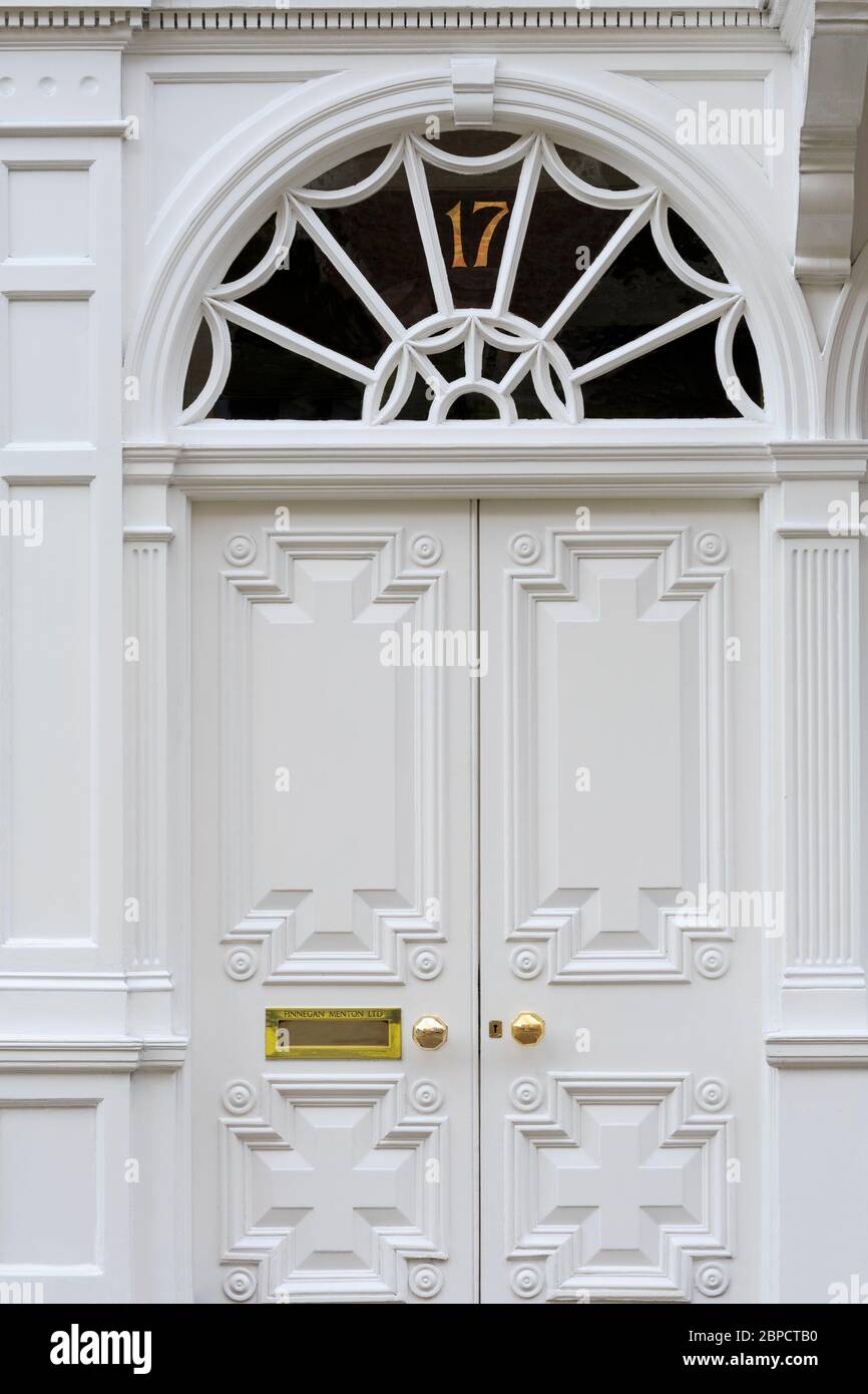 Porte, Merrion Row, Dublin City, Comté de Dublin, Irlande Banque D'Images