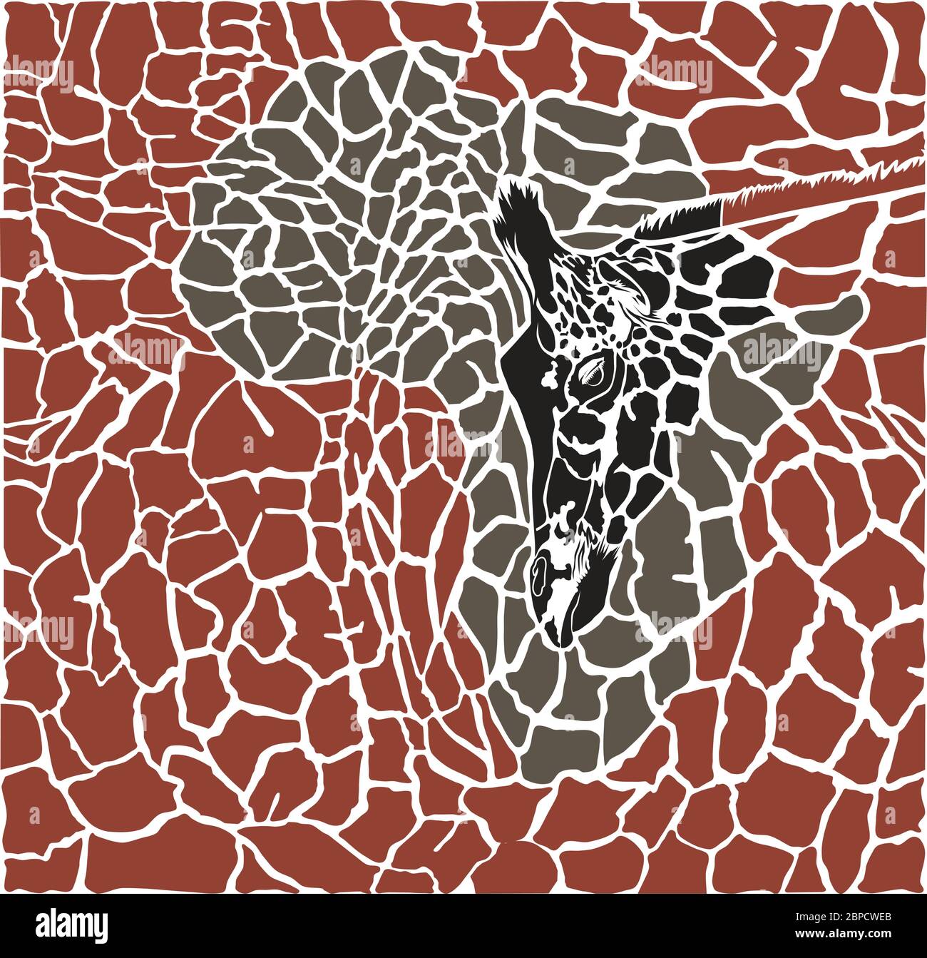 Contexte avec les girafes et le continent africain Illustration de Vecteur