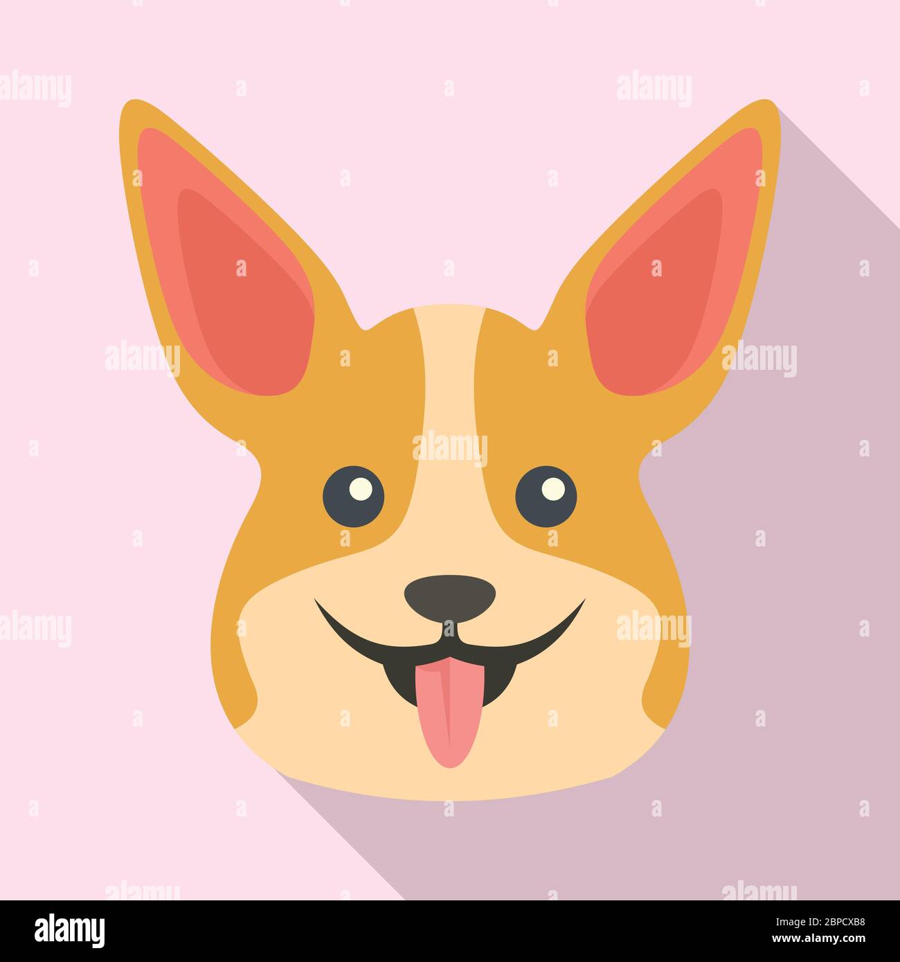 Icône chien corgi heureux. Illustration plate de l'icône vecteur chien corgi heureux pour la conception de Web Illustration de Vecteur