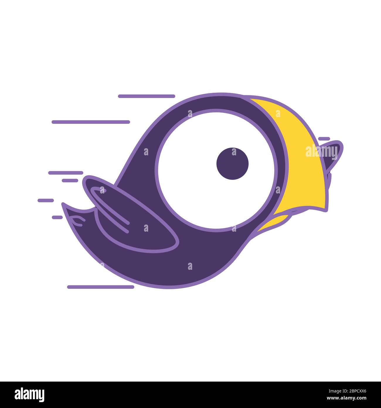 Toucan avec grand œil et bec Illustration de Vecteur