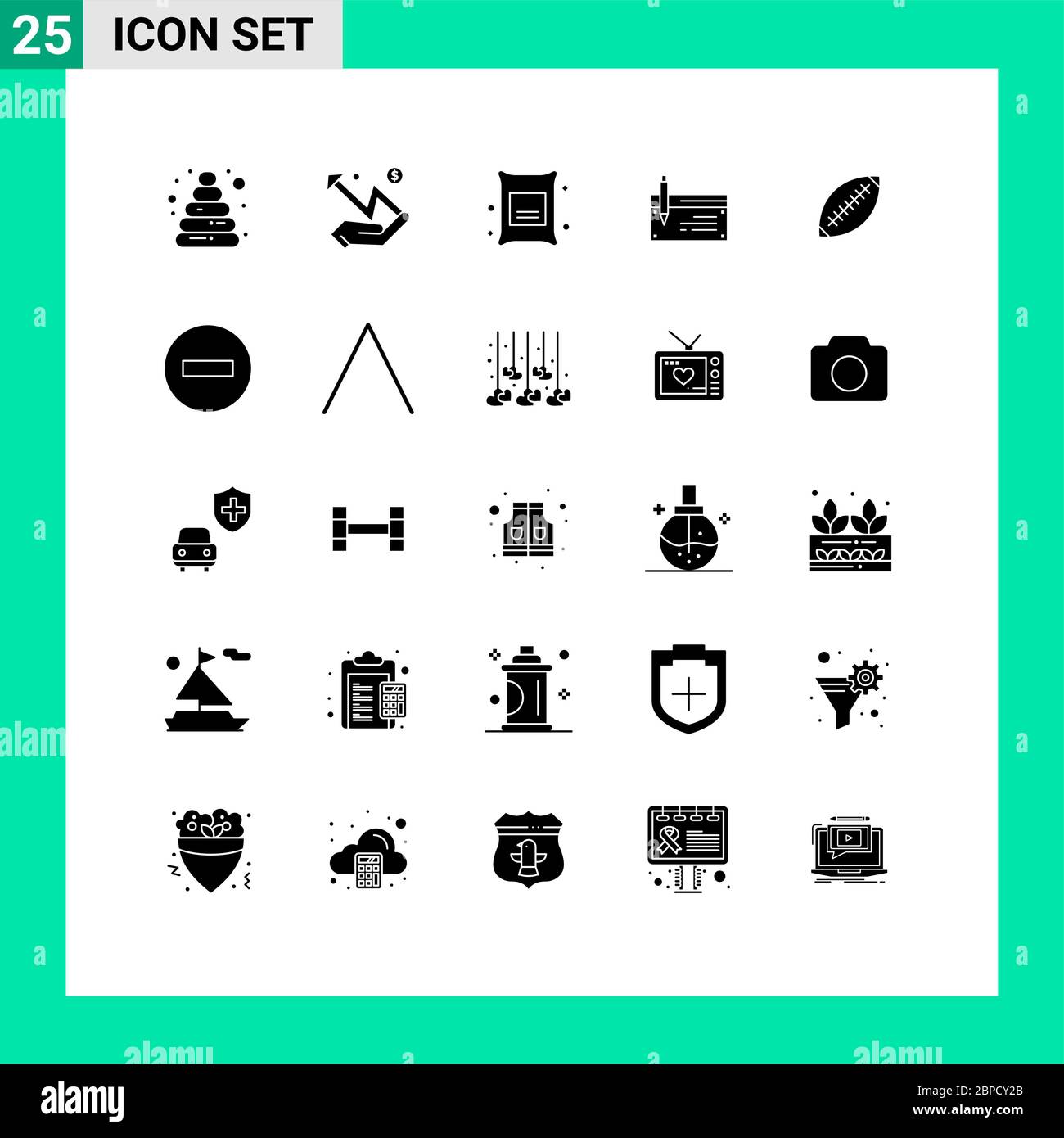 25 interface utilisateur solide Glyph Pack de signes et symboles modernes de paiement, de finance, de succursale, de banque, de compte modifiable Vector Design éléments Illustration de Vecteur