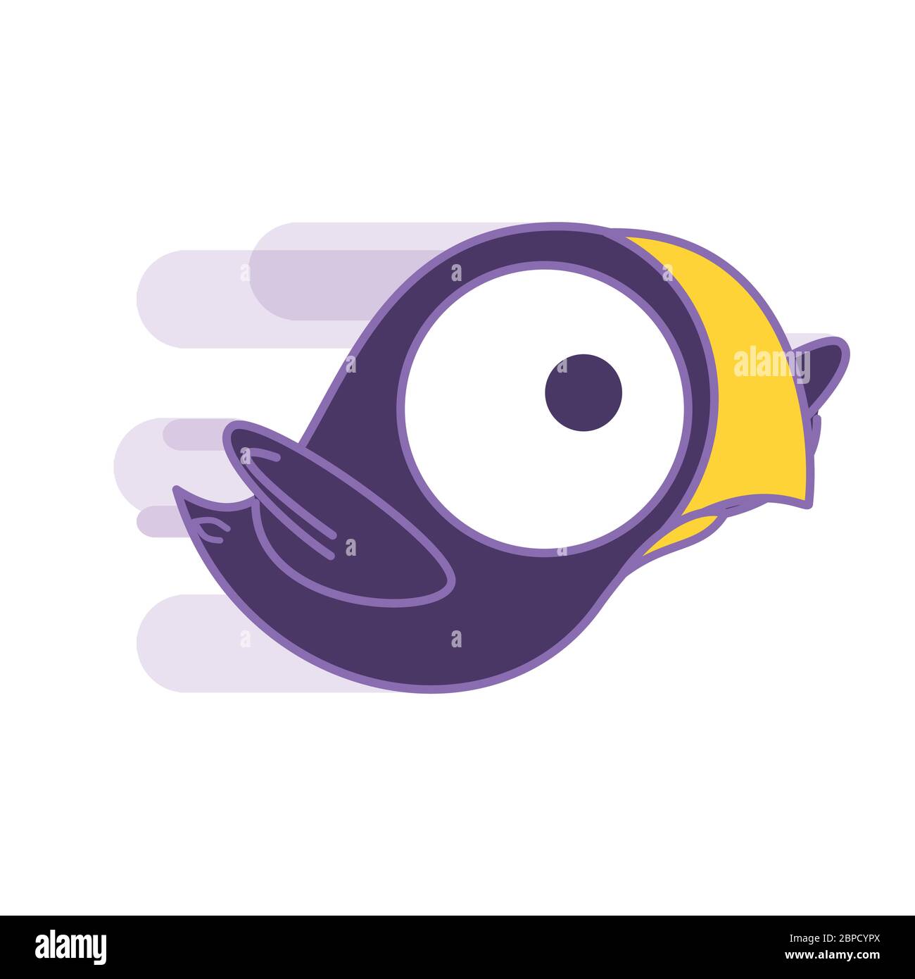 Toucan avec grand œil et bec Illustration de Vecteur