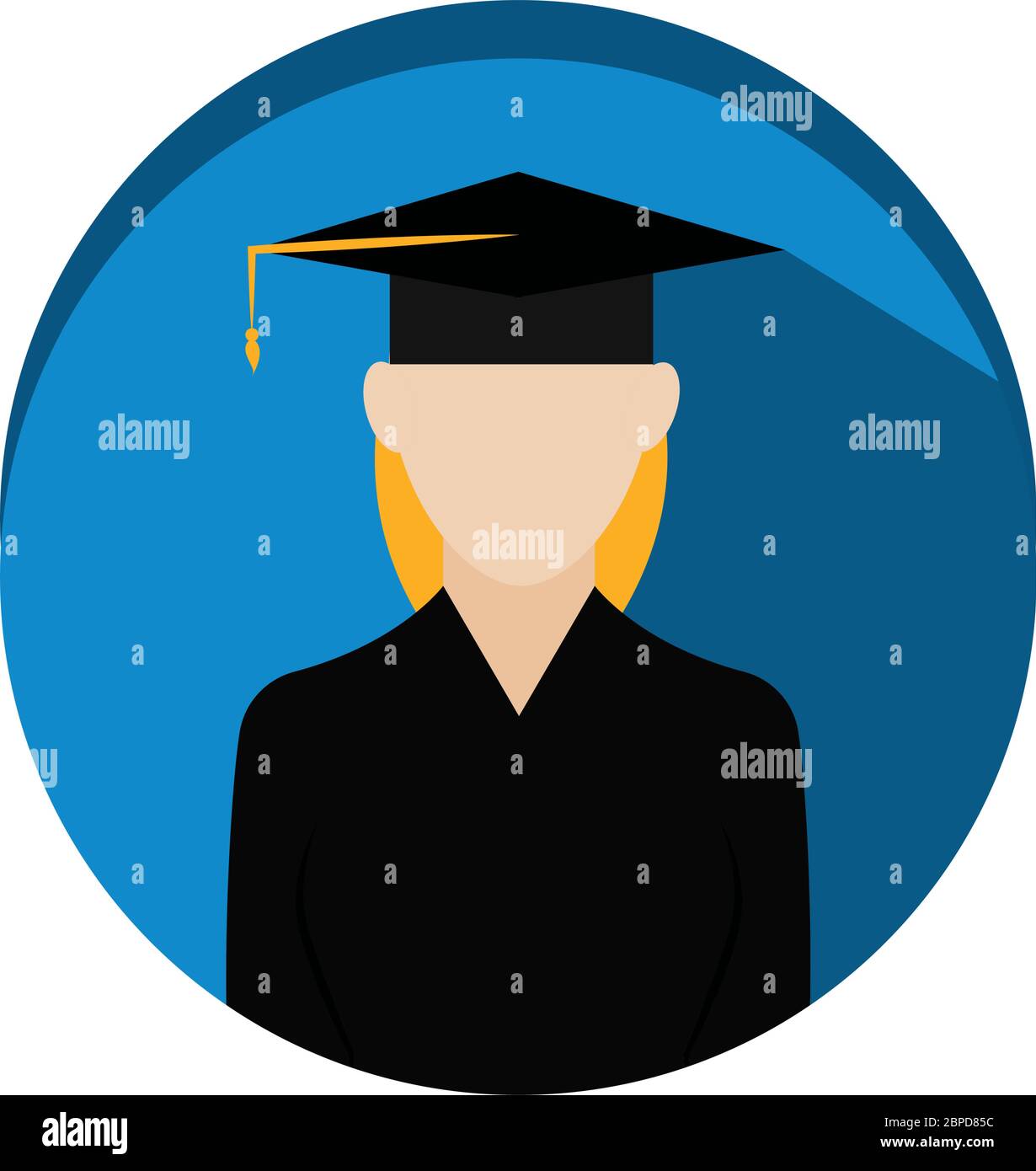 Icône d'étudiant diplômé isolé Illustration de Vecteur
