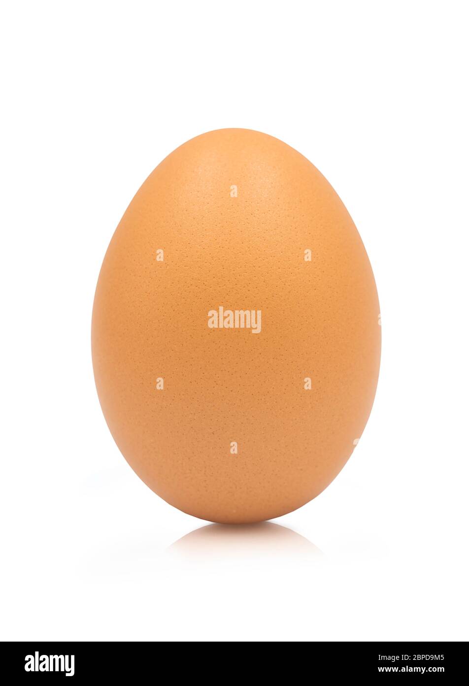 Un œuf de poulet entier non cuit bio frais sur fond blanc isolé avec un chemin de coupure dans la vue de dessus, photo parfaite en studio. L'œuf est riche en protéines et Banque D'Images