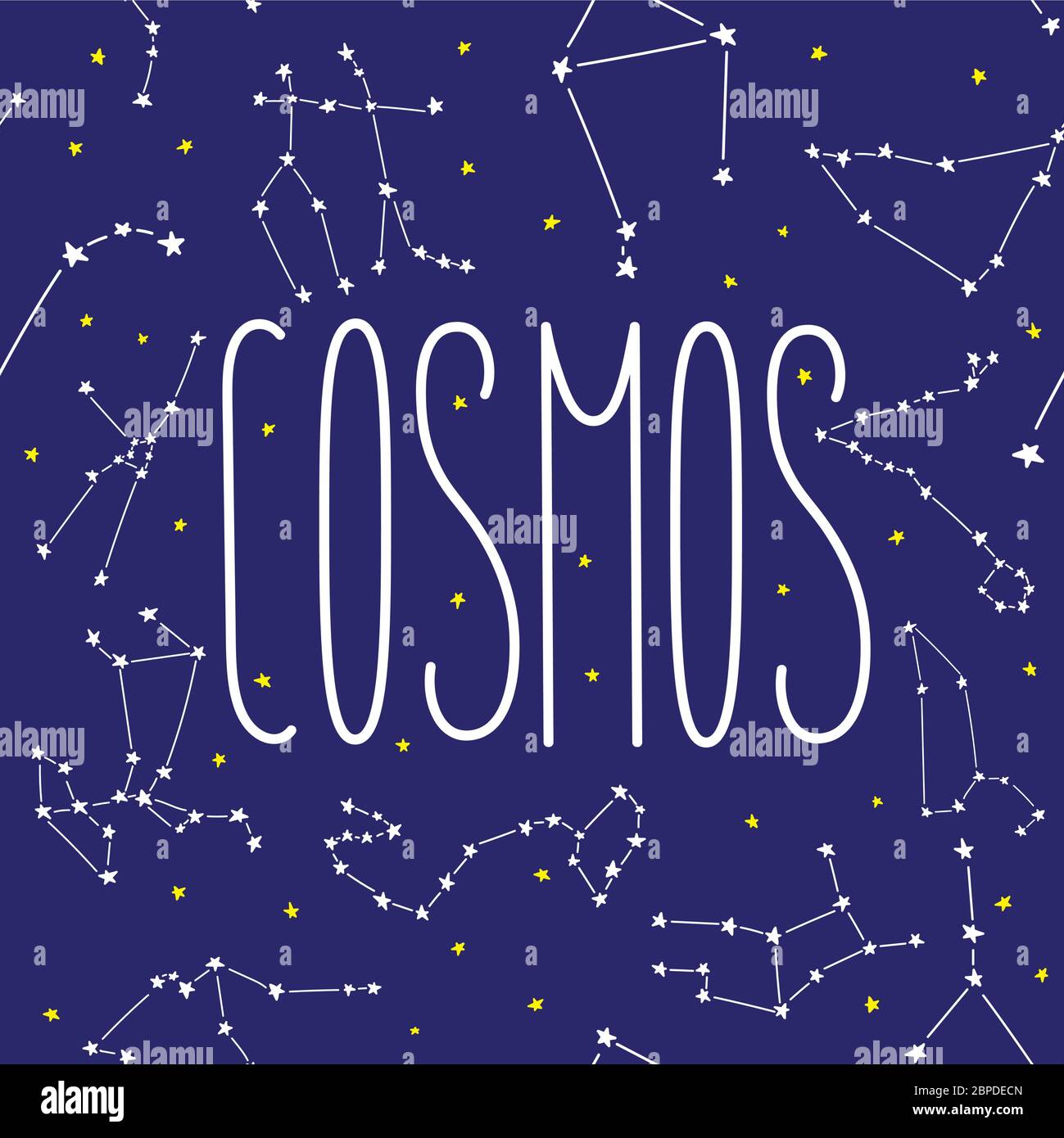 Constellation COSMOS étoiles horoscope décoration motif sans couture. Pour horoscope, décoration. Convient aux enfants, enfants, bébés. Signes astrologiques o Illustration de Vecteur