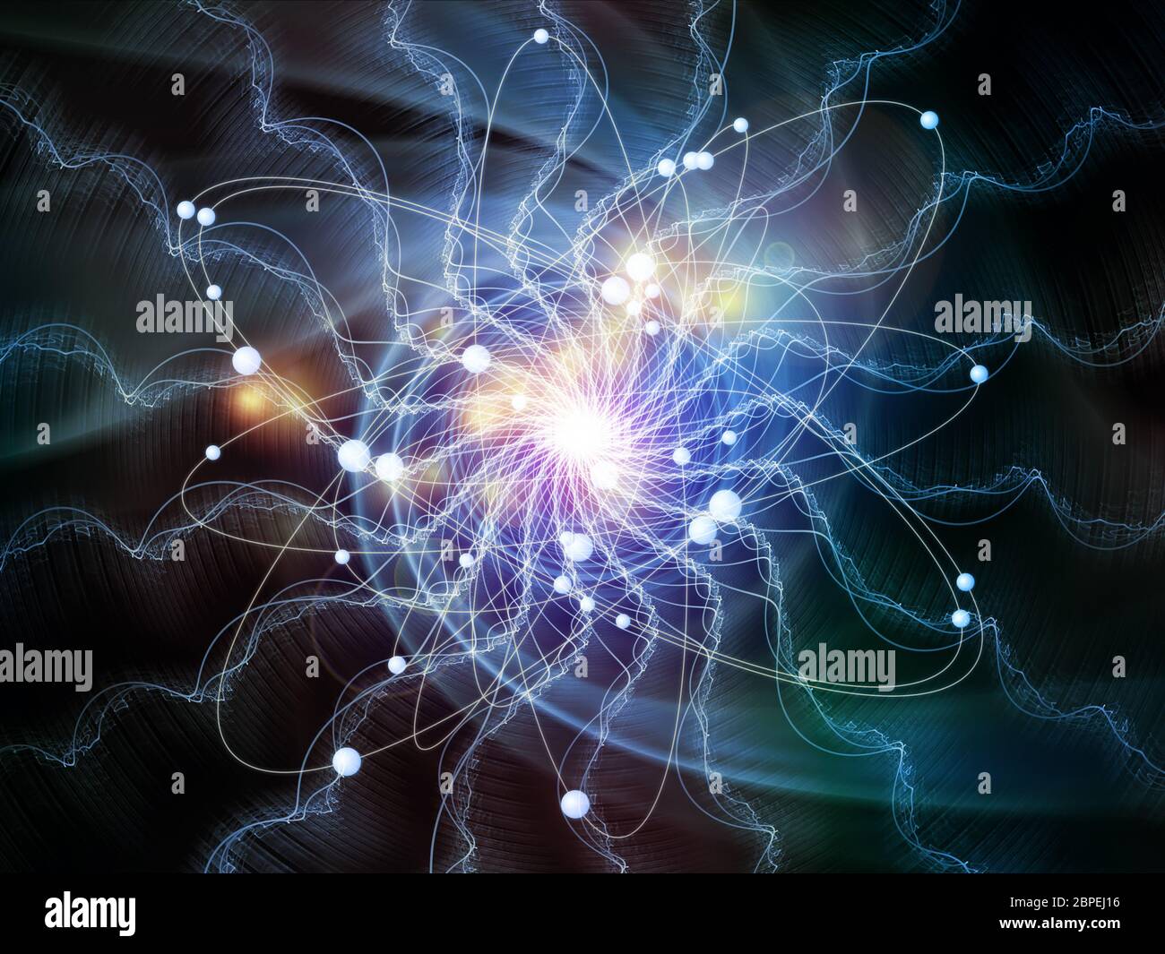 Atom dans les séries. Résumé faite d'orbites d'électrons modèle fractal et sur le sujet de la science et de la technologie Banque D'Images