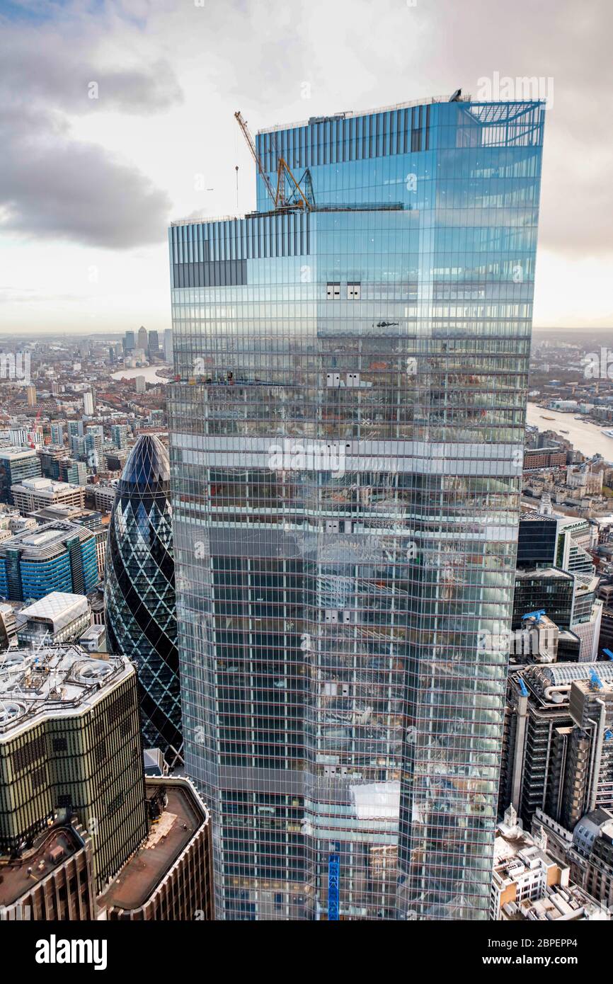 Vue aérienne de 22 Bishopsgate Banque D'Images
