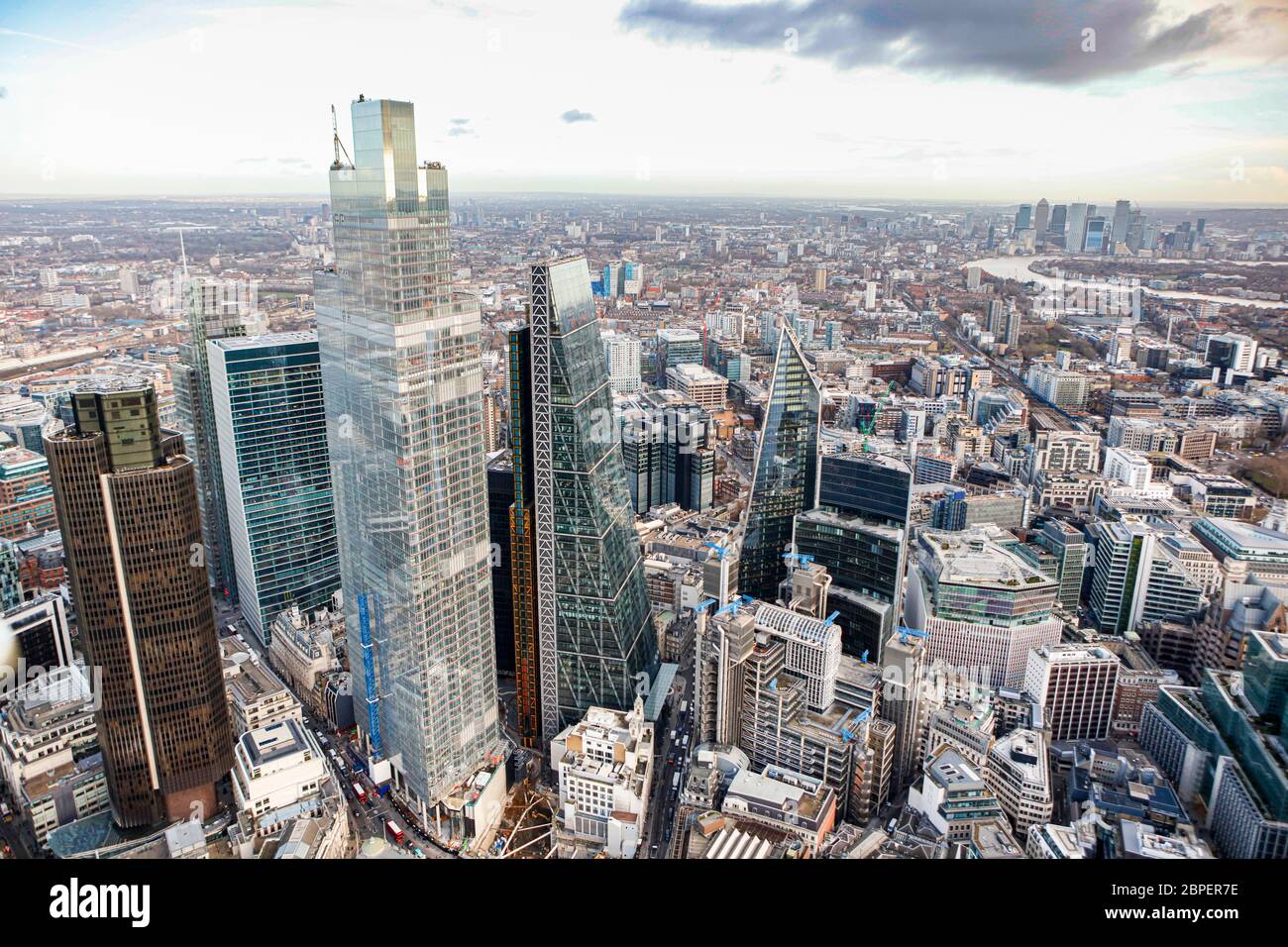 Vue aérienne du bâtiment Bishopsgate et Leadenhall 22 Banque D'Images