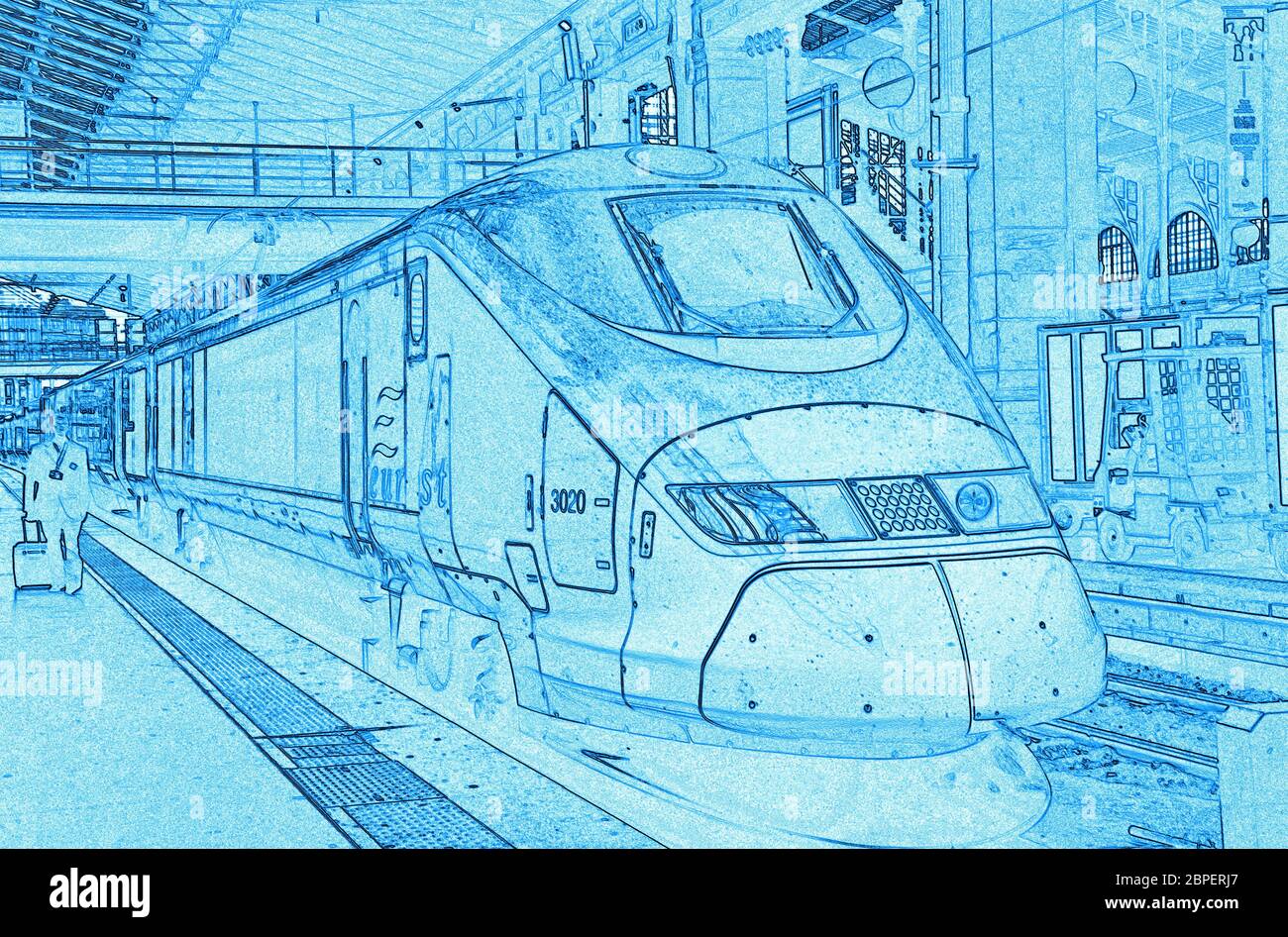 3020 Eurostar classe 373 à la gare du Nord, Paris, France Banque D'Images