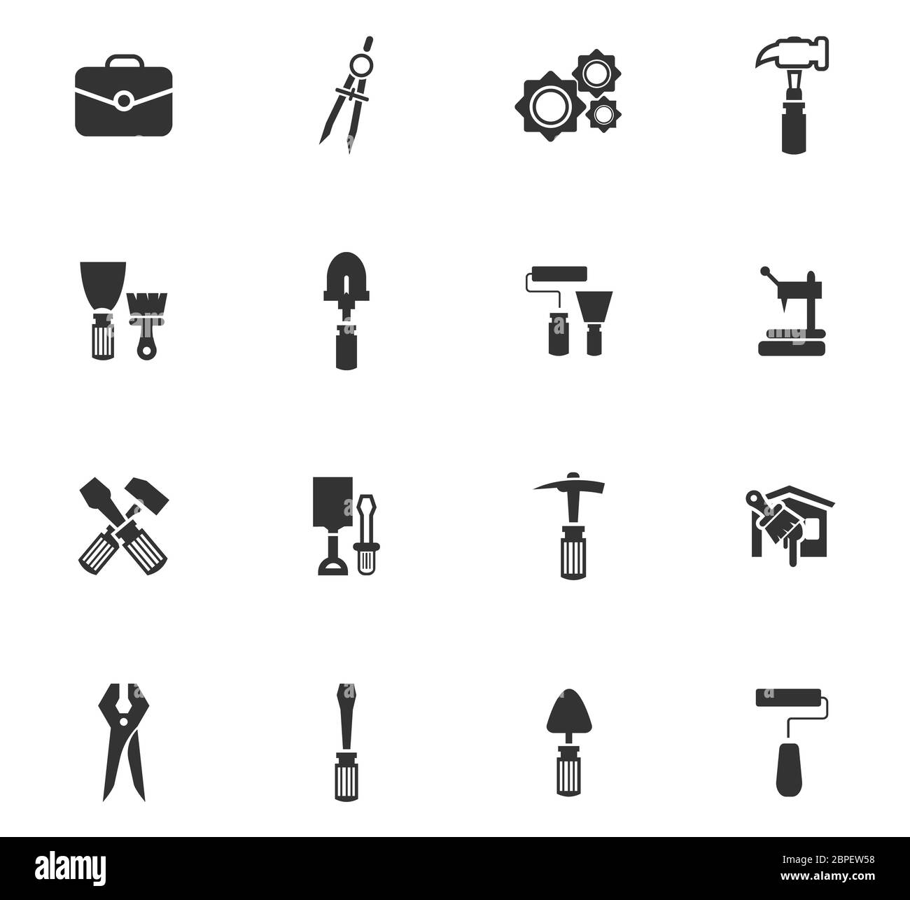 Outils de travail jeu d'icônes pour les sites web et l'interface utilisateur Banque D'Images