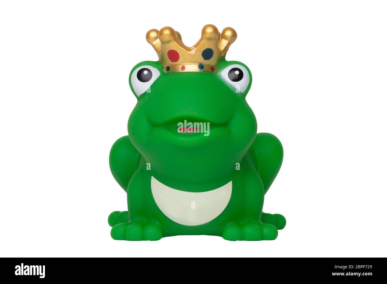Grenouille en caoutchouc jouets. Caoutchouc Funny cute green frog king ou  le prince grenouille jouet isolé sur un fond blanc. Macro Photo Stock -  Alamy