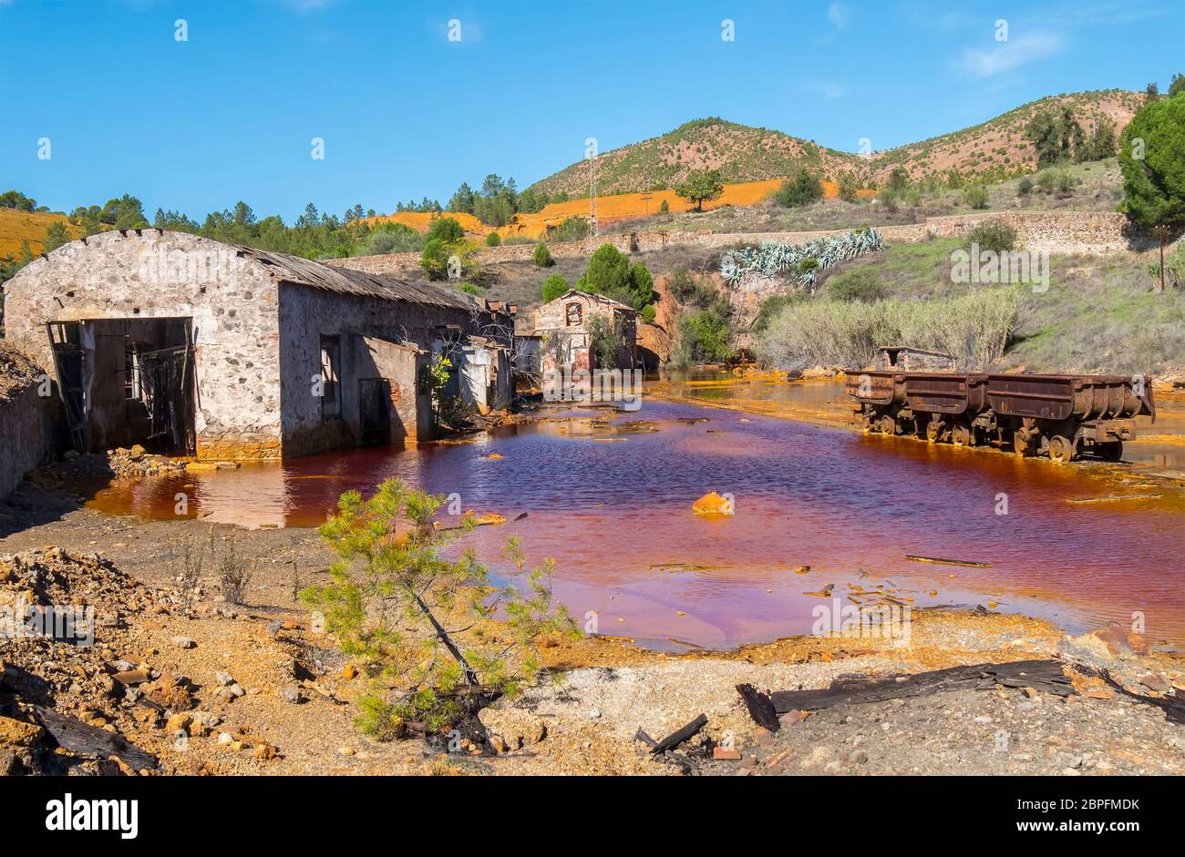 Vestiges de l'ancien des mines de Riotinto à Huelva (Espagne) Banque D'Images