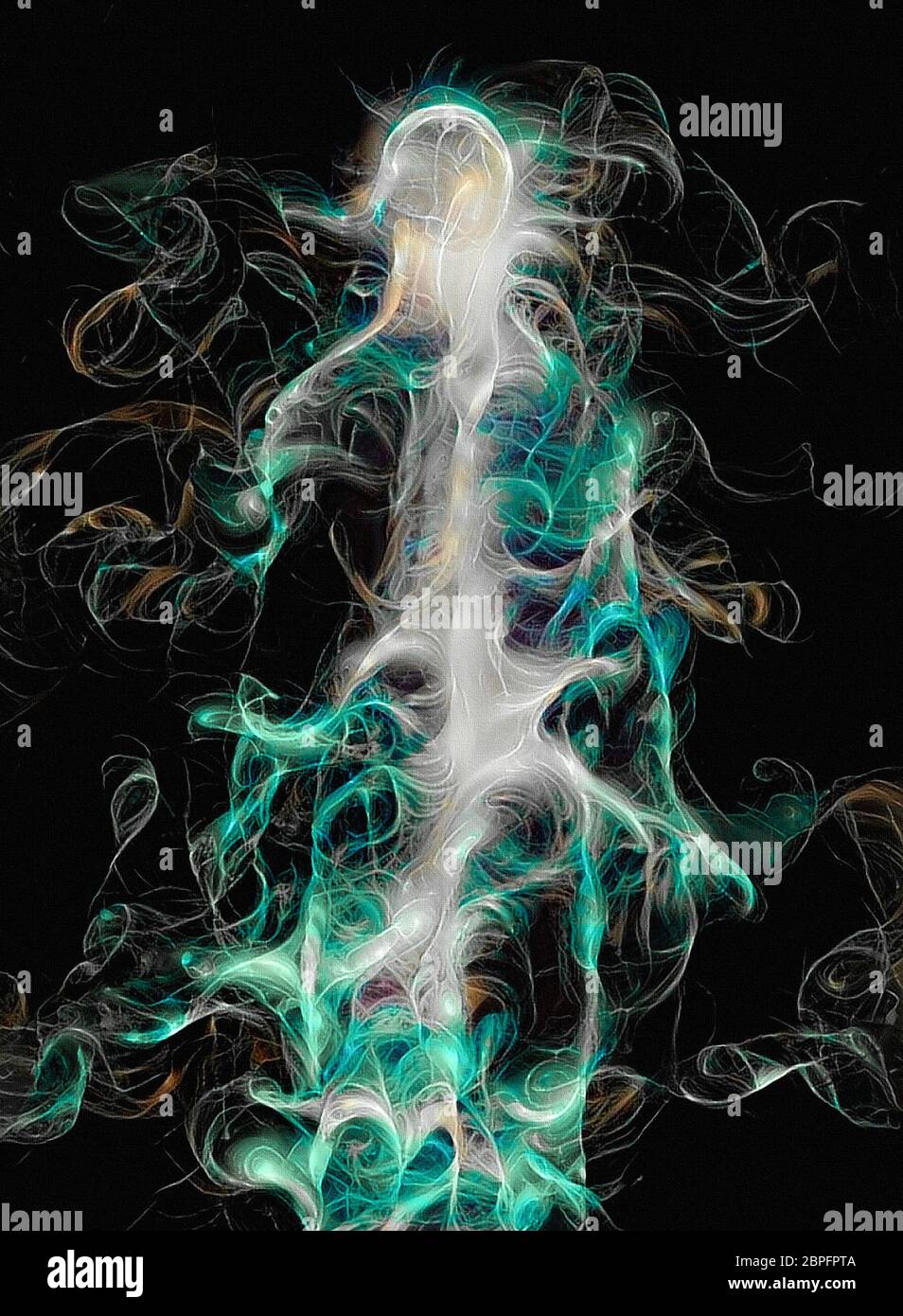 Composition abstraite. Âme ou aura. L'énergie à l'intérieur de la silhouette. Banque D'Images