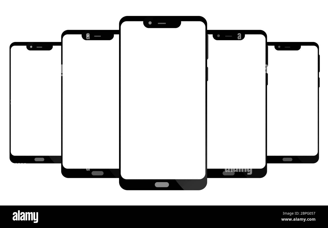 Smartphone moderne isolé sur blanc, rendu 3D Banque D'Images