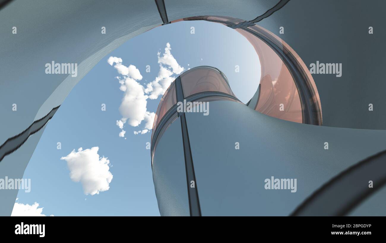 L'architecture contemporaine. Acier et Verre Banque D'Images