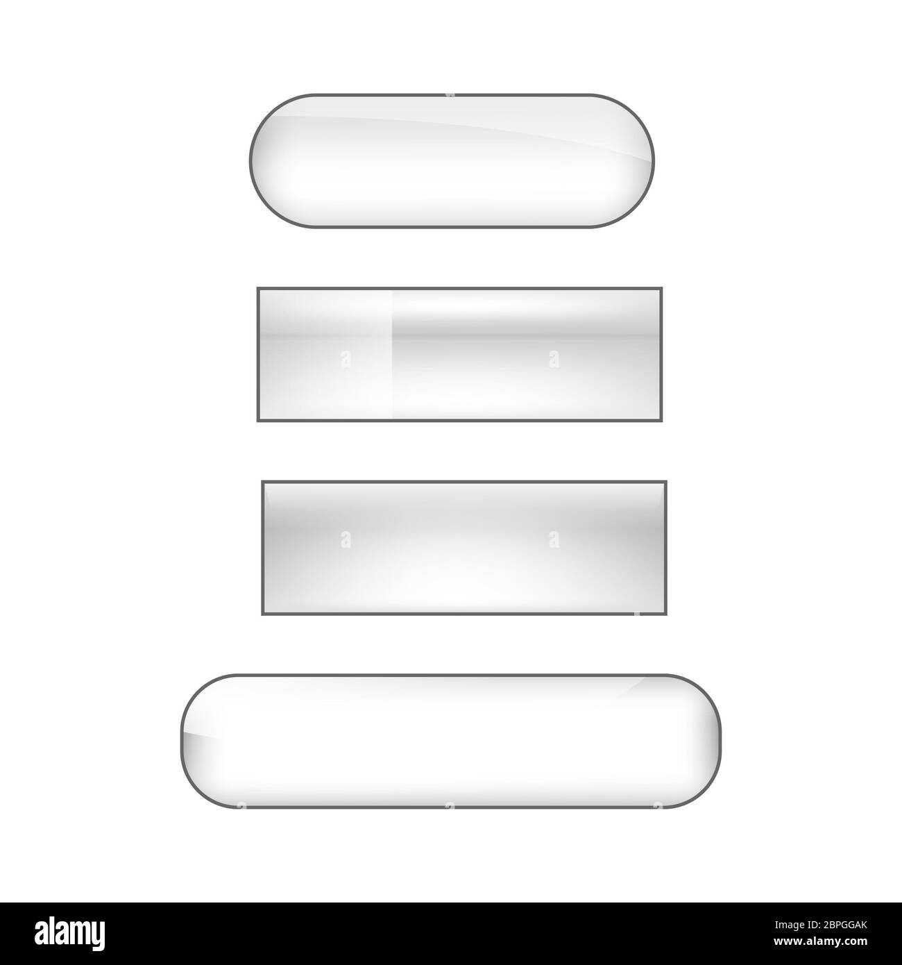 jeu de boutons de toile brillants - argent Banque D'Images