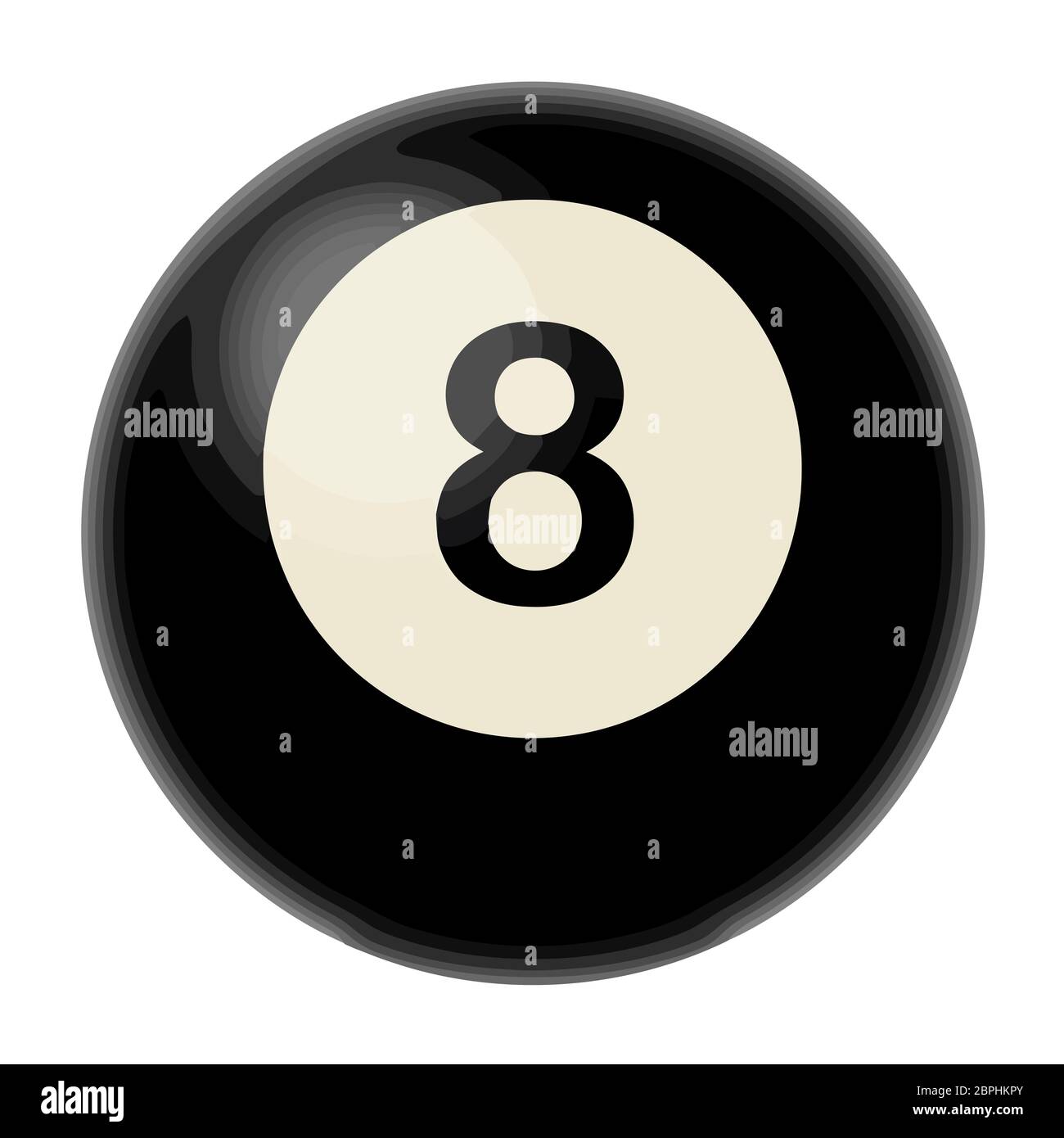 Magic 8 Ball Pool 8 pool billard snooker noir blanc illustration Banque D'Images