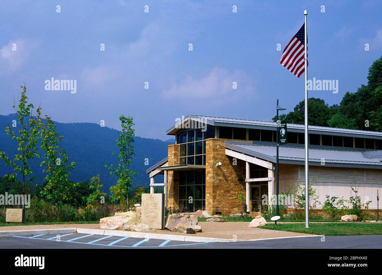 Centre d'accueil de Sandstone, New River gorge National River, Virginie-Occidentale Banque D'Images