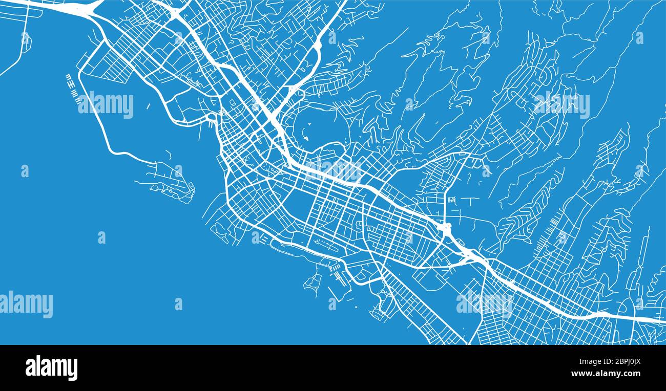 Plan urbain vectoriel de Honolulu, États-Unis. Capitale de l'État d'Hawaï Illustration de Vecteur