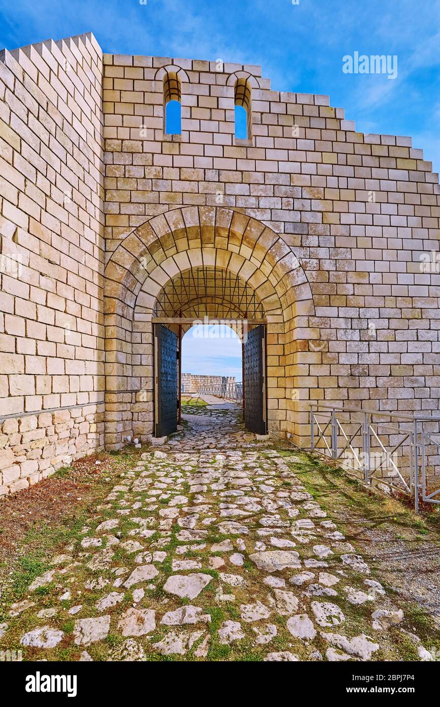 Entrée principale de la forteresse de Shumen, Bulgarie Banque D'Images