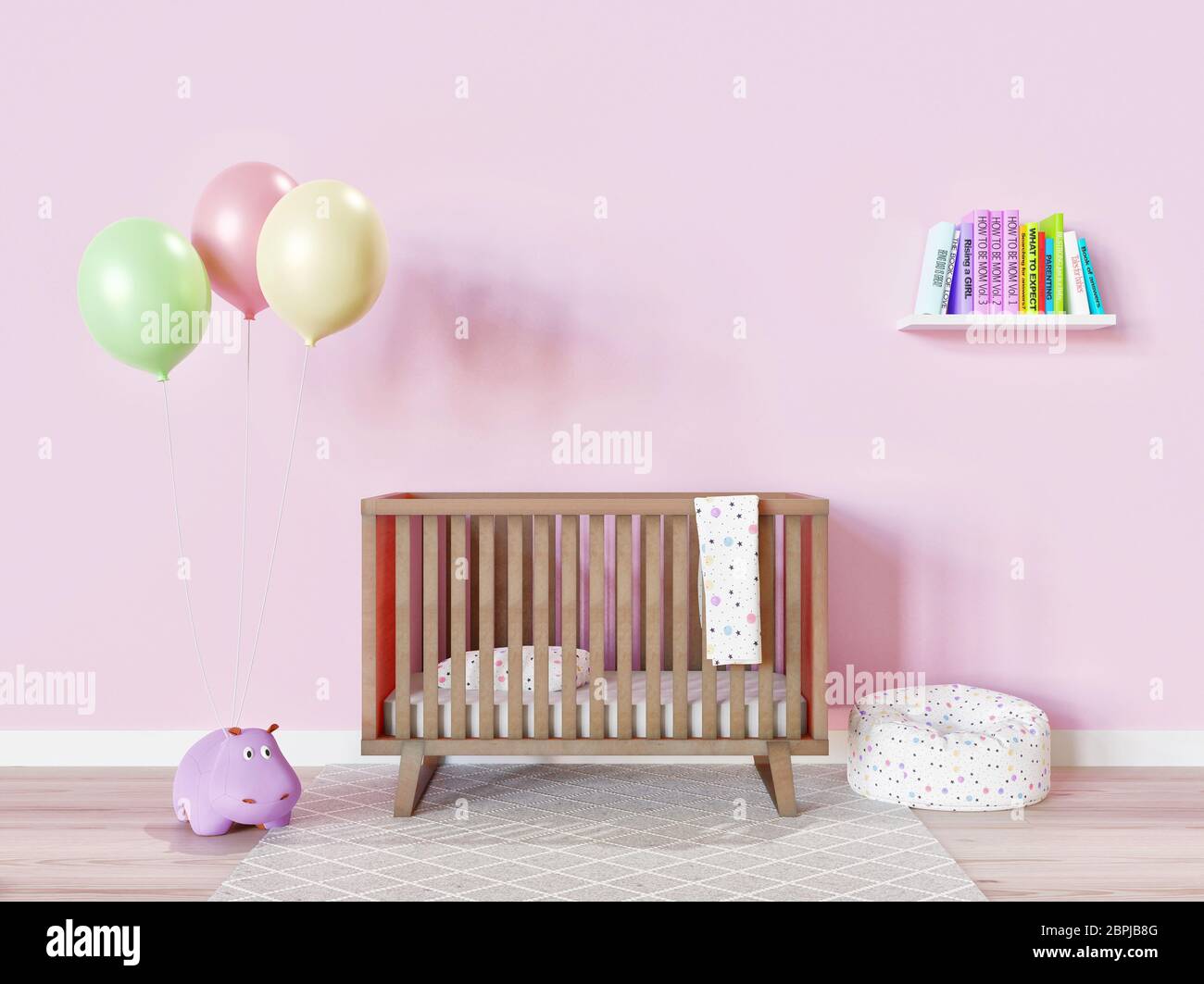 Chambre bébé fille décor simple et minimaliste - rendu 3d Photo Stock -  Alamy