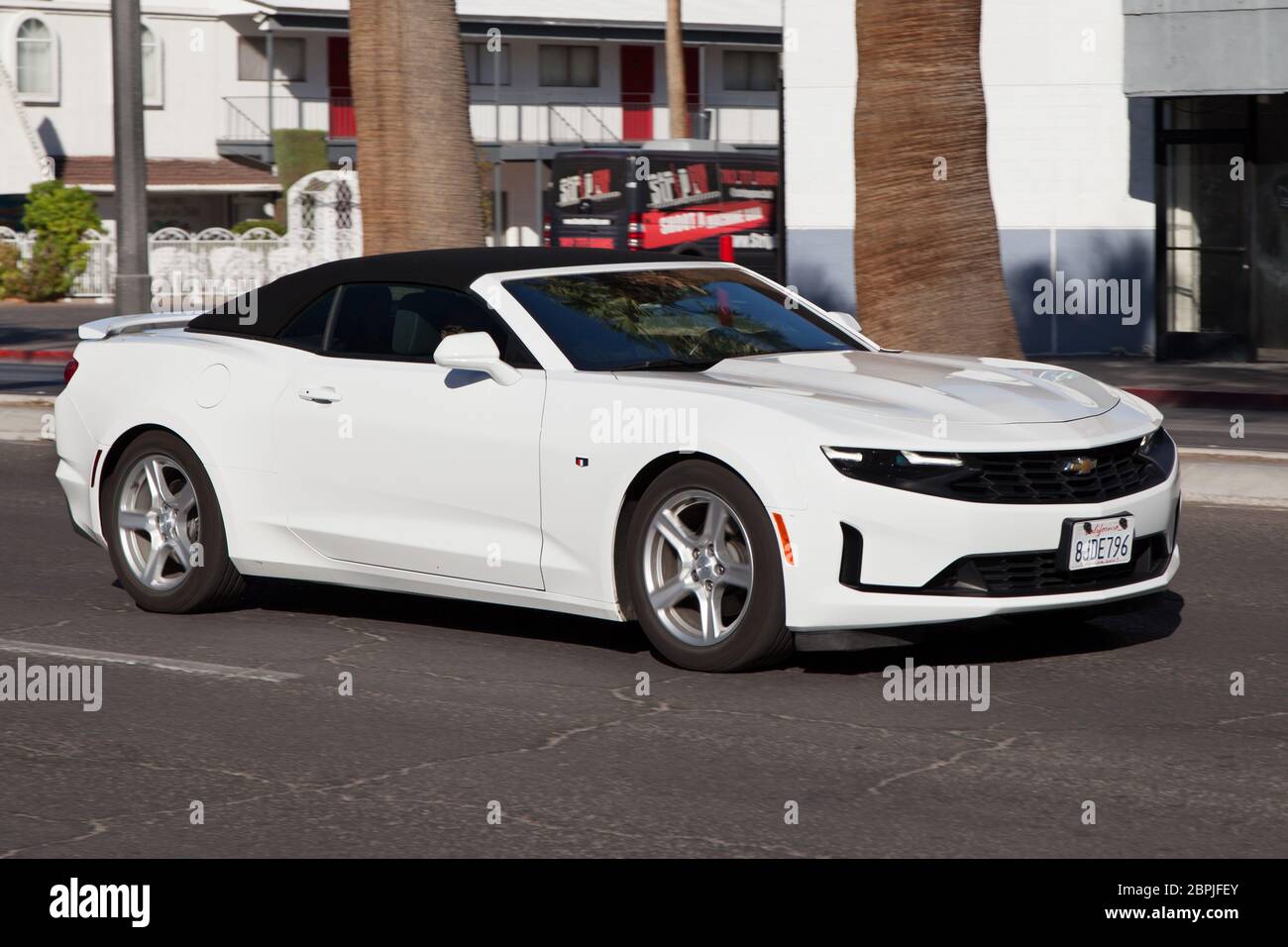 Las Vegas, Nevada - 30 août 2019 : Camaro cabriolet 2019 de Chevrolet 1LT à Las Vegas, Nevada, États-Unis. Banque D'Images