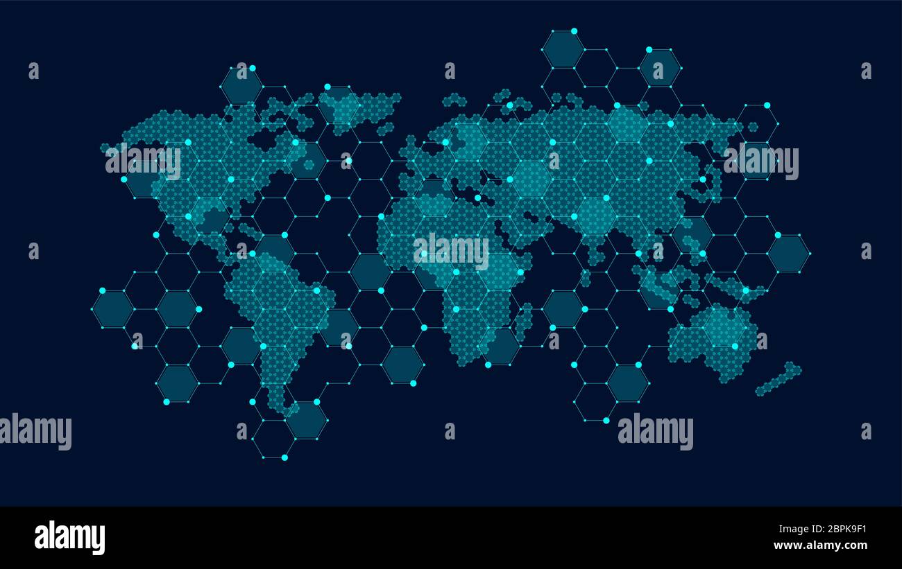 Connexion réseau Global concept. Big la visualisation de données. Réseau social dans la communication des réseaux informatiques mondiaux. La technologie de l'Internet. Business Illustration de Vecteur