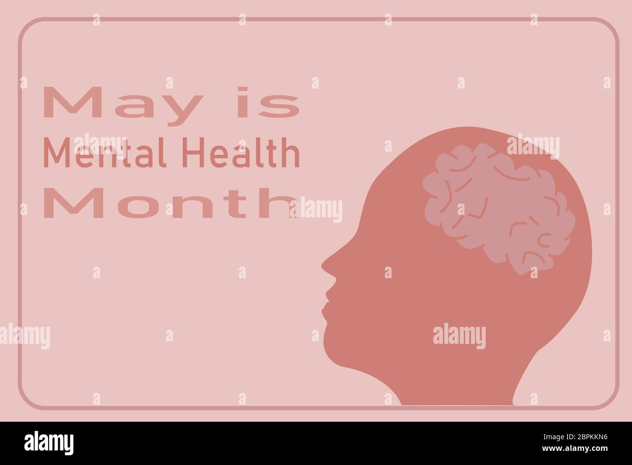 Illustration vectorielle du mois de la santé mentale. Icône de profil de face en regard. Illustration de Vecteur